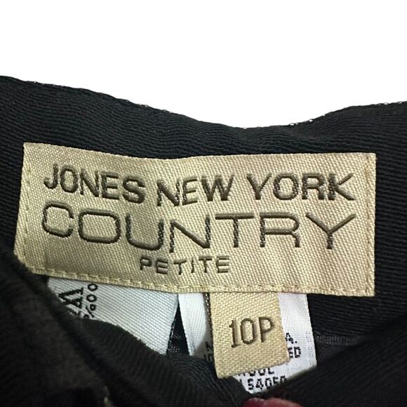 Vintage Jones New York Country Wool Slacks Women's 10P Black Lined Business - Picture 3 of 7